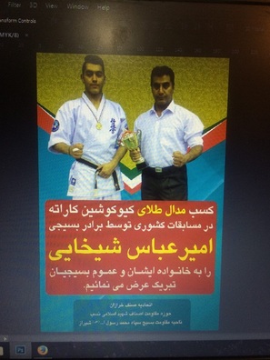 برادر بسیجی امیر عباس شیخایی از اتحادیه صنف خرازان مدال طلای مسابقات کیوکوشین کشور را کسب کرد.