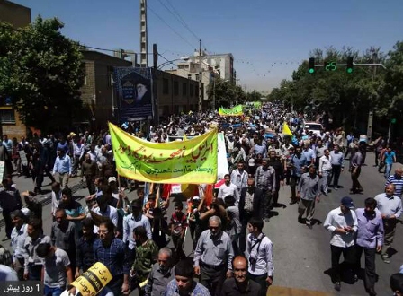 گزارش تصویری از حضور پر شور بسیجیان و عموم مردم مومن و انقلابی منطقه کفترک در مراسم راهپیمایی روز جهانی قدس