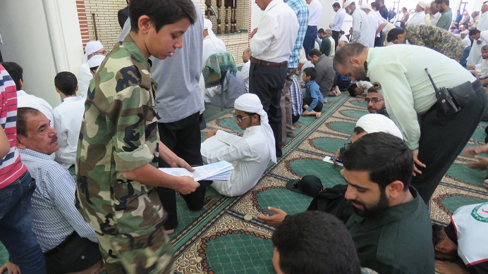 حضور با شکوه بسیجیان حوزه بسیج دانش آموزی شهید فهمیده اوز در نماز جمعه