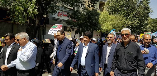 حضور پرشور مسئولین و کارکنان بانک ملی استان فارس در راهپیمایی روز قدس