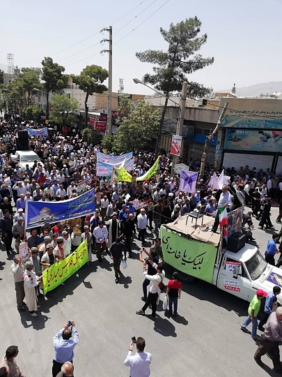 راهپیمایی روز قدس با حضور مسئولین ادارات حوزه تندگویان فیروزآباد