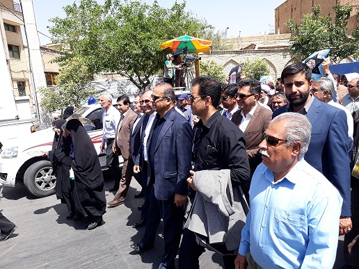 حضور اعضاء حوزه مقاومت بسیج شهدای شهرداری و مهندس اسکندر پور شهردار شیراز