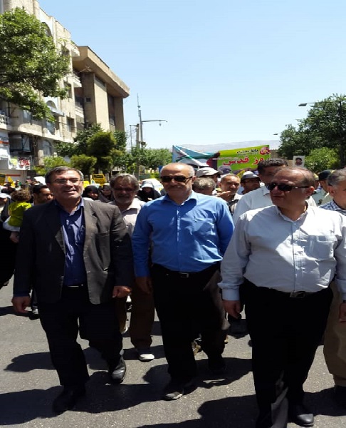 حضور پرشور بسیجیان فرآورده های نفتی منطقه فارس در راهپیمایی روز قدس