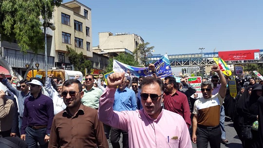 حضور پرشور بسیجیان فرآورده های نفتی منطقه فارس در راهپیمایی روز قدس