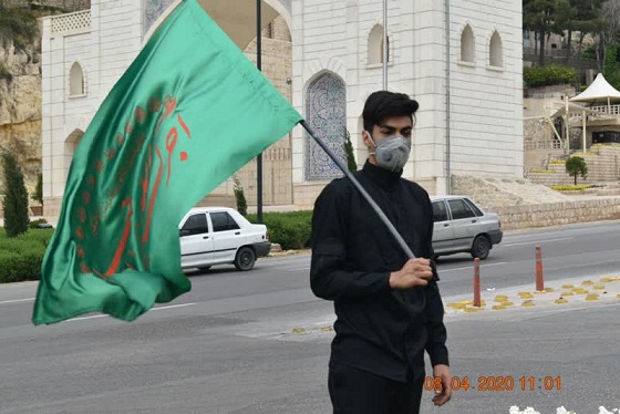 برپایی ایستگاه سلامت و شادی توسط جهادگران بسیجی در دروازه قرآن شیراز