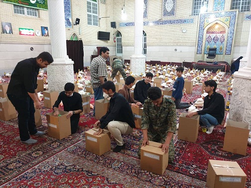 انجام رزمایش کمک مومنانه در مسجد حاج عباس حوزه 2 بسیج