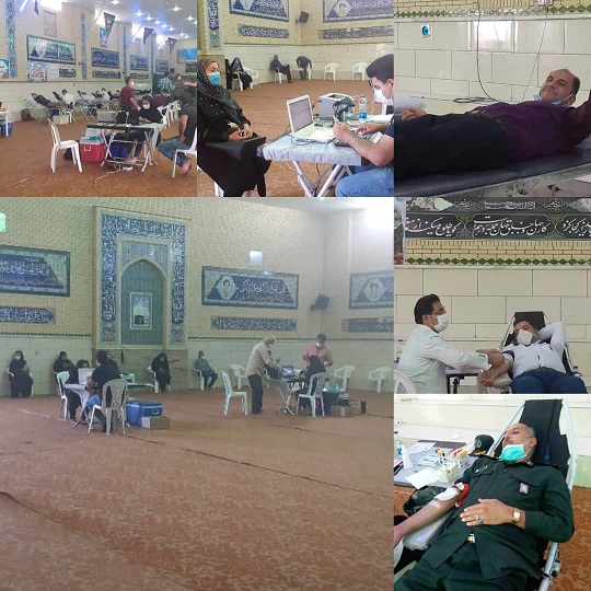 اهدای خون توسط بسیجیان ادارات فیروزآباد