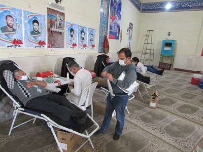 اهداء 140000 س سی خون توسط مردم و بسیجیان خرم بید