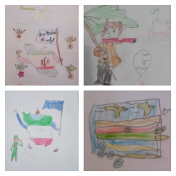 مسابقه نقاشی فرزندان کارگران شرکت شیراز پوپلین با موضوع هفته بسیج